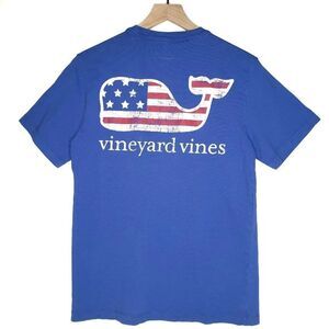 Vineyard‎ Vines Americana Whale Pocket Tee Blue XS T-Shirt Short Sleeve